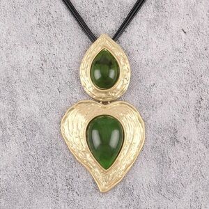 Leather Long Necklaces for Women Chunky Necklaces Boho Retro Pendant Necklace